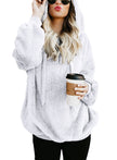 long-sleeved hooded solid color sweater