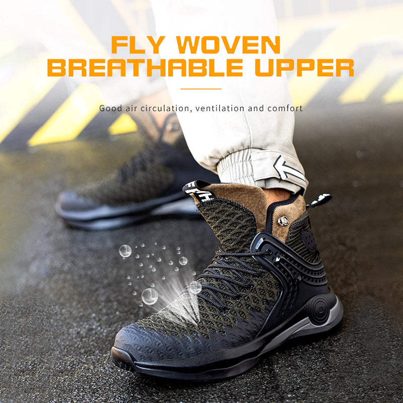 High-top Safety Shoes Construction Protective Footwear Men Steel Toe Shoes
