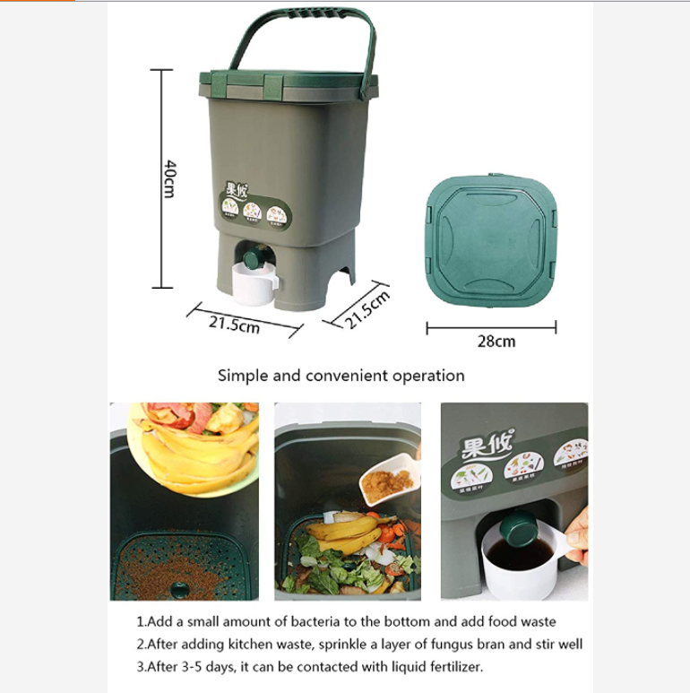 15L Kitchen Compost Bin Indoor Household Waste Sorting