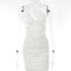 White Pleated Mini Summer Dress Vestidos Elegant Club Party Dresses