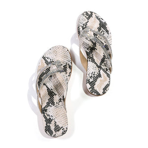 Leopard rhinestone flip flops