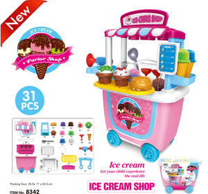 Kids Play Food And Ice Cream Truck Toy Cart