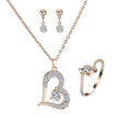 Heart Pendant Jewelry Set Rhinestone Jewellery