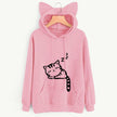 Women's loose printed hooded sweater