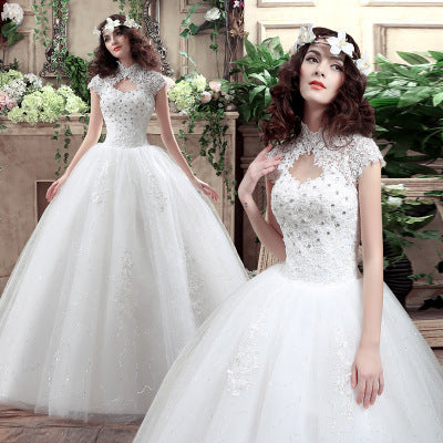 wedding dress, large size wedding dress, custom show thin wedding dress