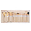 12 Creamy White Makeup Brush Set Fanshaped 24 Champagne Cosmetics Synthetic Hair