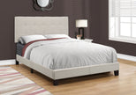 Full Size Beige Linen Bed