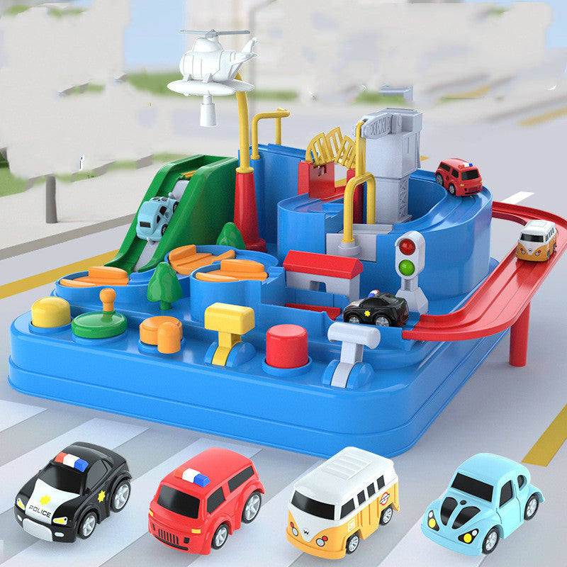 Cars Pass Through Big Adventure Parking Lot Rail Car Toy