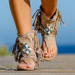 Beaded Roman sandals women