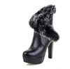 Autumn and winter super high heel thick with rabbit fur white plus velvet tube snow boots