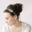 European and American high-end wedding bride Pearl crystal ornament jewelry crown hair headdress handmade jewelry trade