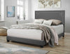 Contemporary Gray Upholstered King Size Bed