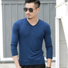 V Collar Mens Long Sleeve shirt