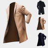 Men's Trench Long Jackets Coats Overcoat Classic Jackets Solid Slim Fit Outwear Hombre Men Clothes Khaki Black