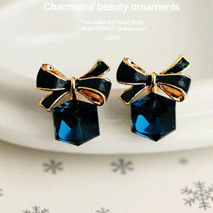 Bow Cube Earrings