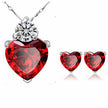 Alpscommerce  jewelry red peach Earring Necklace bride jewelry set Taobao supply