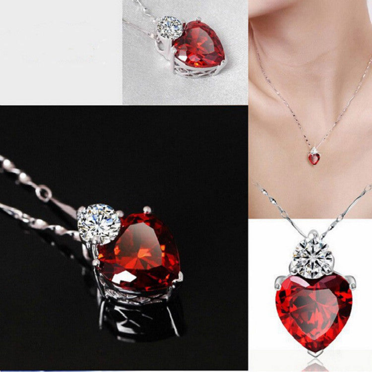 Alpscommerce  jewelry red peach Earring Necklace bride jewelry set Taobao supply