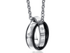 Double circle pendant men and women couple jewelry Zircon titanium steel pendant