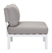 White and Gray Sunproof Fabric Aluminum Armless Chair