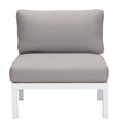 White and Gray Sunproof Fabric Aluminum Armless Chair