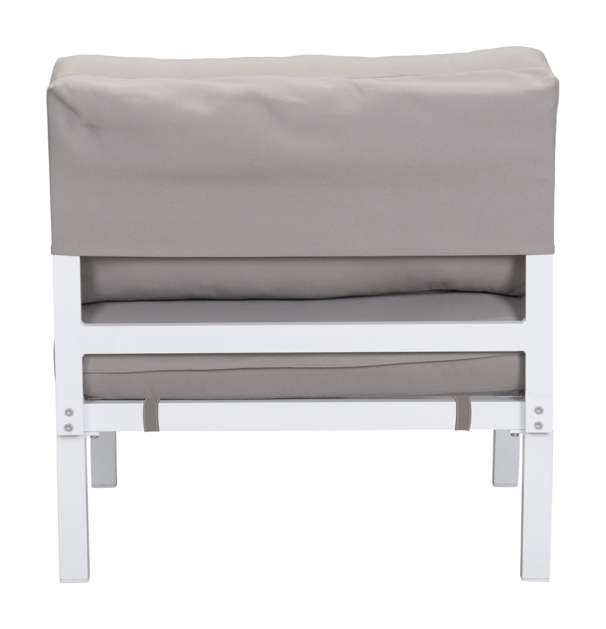 White and Gray Sunproof Fabric Aluminum Armless Chair