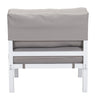 White and Gray Sunproof Fabric Aluminum Armless Chair