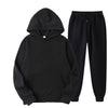 Men Casual Solid Color Sweater And Velvet Pullover Suit