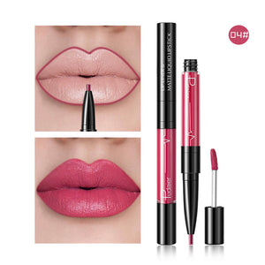 Pudaier Matte Lip Gloss Lip Liner 2 in1 Maquiagem Profissional Completa Agate Red Lip Tint Plumper Tattoo Makeup liquid Lipstick