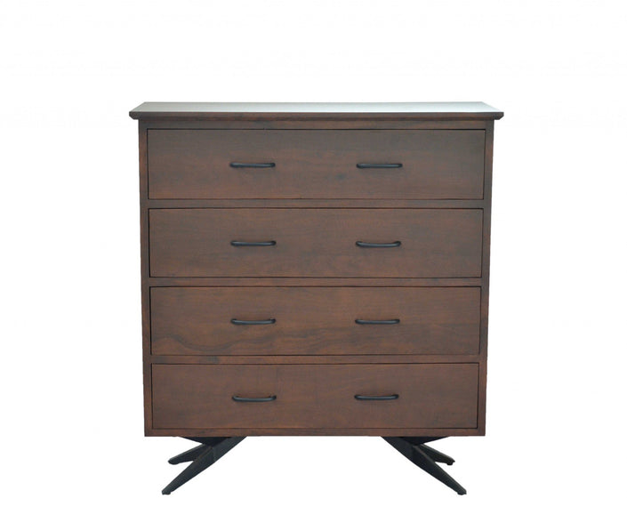 Brown Black Wood Metal Bedroom Chest