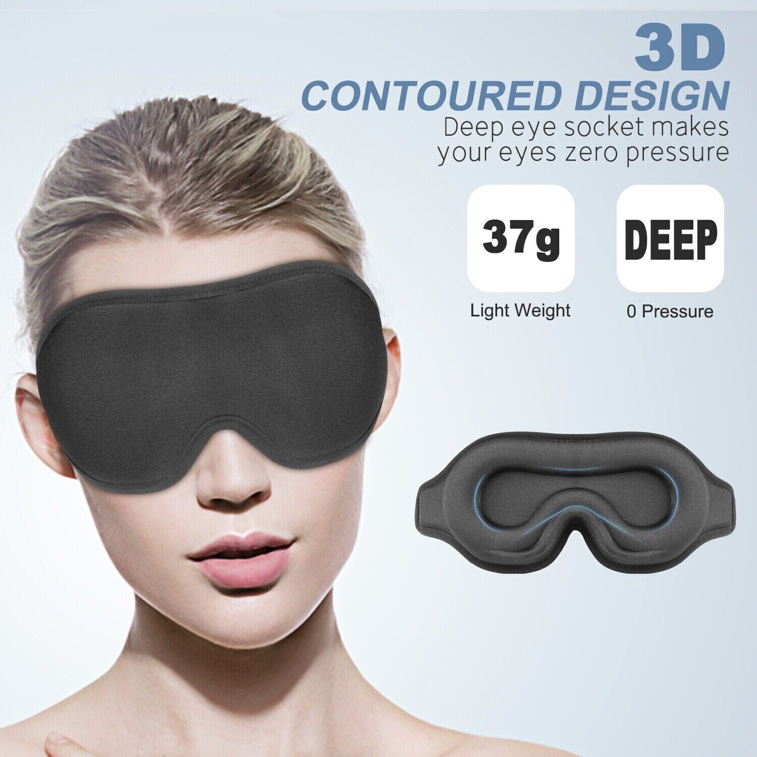 3D Sleep Mask For Men & Women Eye Mask For Sleeping Blindfold Travel Accessories