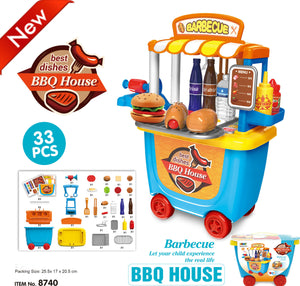 Kids Play Food And Ice Cream Truck Toy Cart