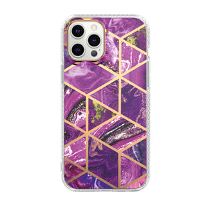 Mosaic Marble Pattern Flower Transparent Phone Case