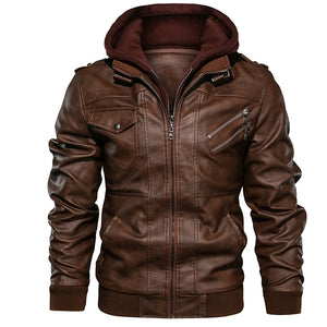 Men Leather Jackets Autumn Casual Motorcycle PU Jacket Biker Leather Coats