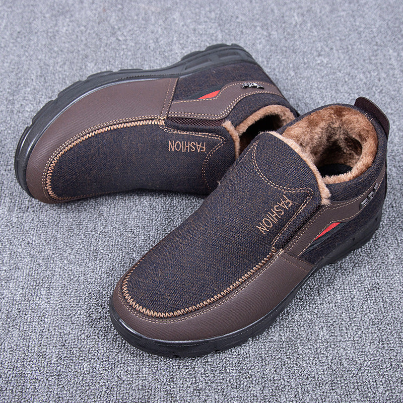 Old Beijing Cloth Shoes Men's Cotton Shoes Keep Warm And Velvet