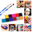 12 Color Face Color Water Soluble Body Painting Pigment Cosmetic Plate