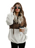 Alpscommerce Women Casual Plush Hoodies Zipper Lady Hooded Warm Loose Tops