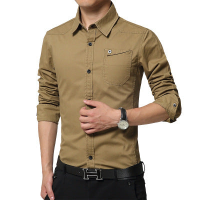 Spring Men's Shirts, Long Sleeves, Pure Cotton, Oxford Spun Shirts, Young Men's Business, Inch Inch Shirts, Korean Style