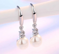 Zircon Pearl Silver Earrings