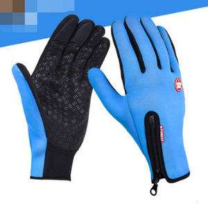 Outdoor Waterproof Gloves Touch Screen Windproof Riding Zipper Sports Winter Warm Fleece Mountaineering Gloves