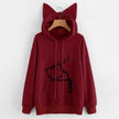 Women's loose printed hooded sweater