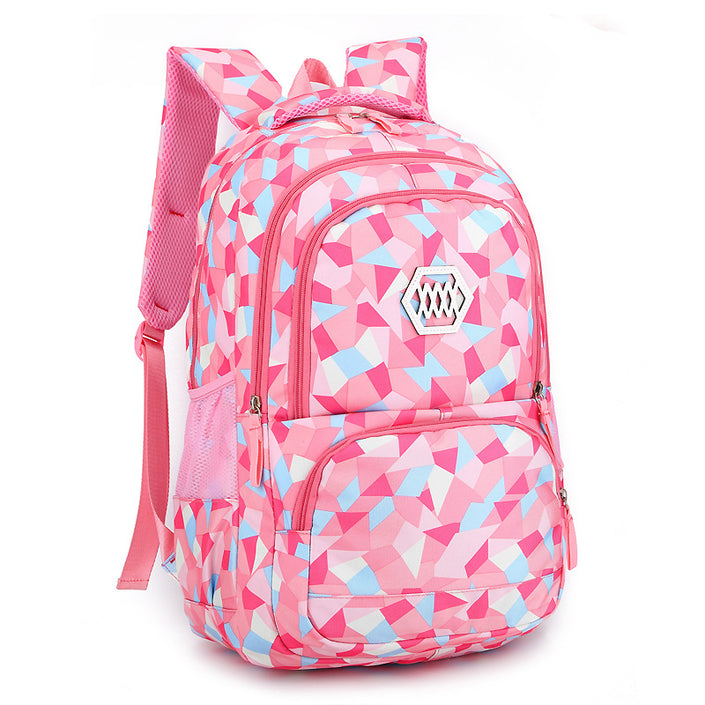 Han edition college, wind girls' double shoulder schoolbag schoolchildren 3-4-6 grade child nurse ridges 8-12 years old