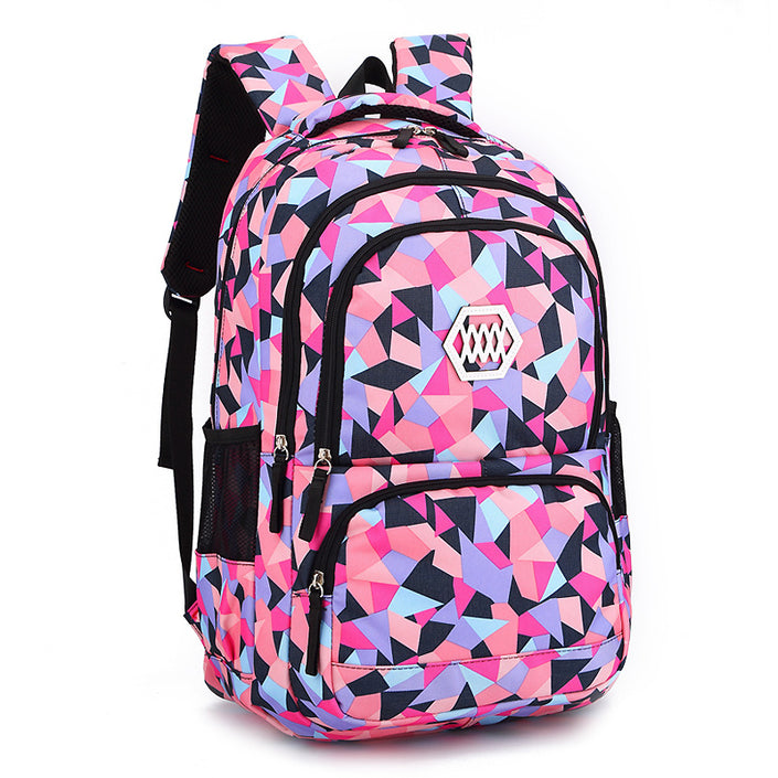 Han edition college, wind girls' double shoulder schoolbag schoolchildren 3-4-6 grade child nurse ridges 8-12 years old