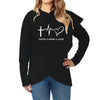 Women Hoodies Sweatshirts Casual Plus Size Faith Printed Hooded Sweatshirt