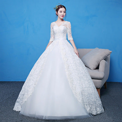 Long sleeve bridal wedding dress