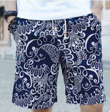 Men Linen Beach Shorts