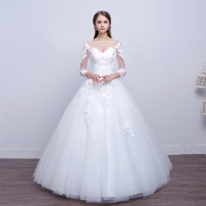 new shoulders Slim Qi wedding bride married slim wedding dress