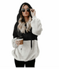 Alpscommerce Women Casual Plush Hoodies Zipper Lady Hooded Warm Loose Tops