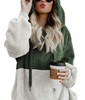 Alpscommerce Women Casual Plush Hoodies Zipper Lady Hooded Warm Loose Tops