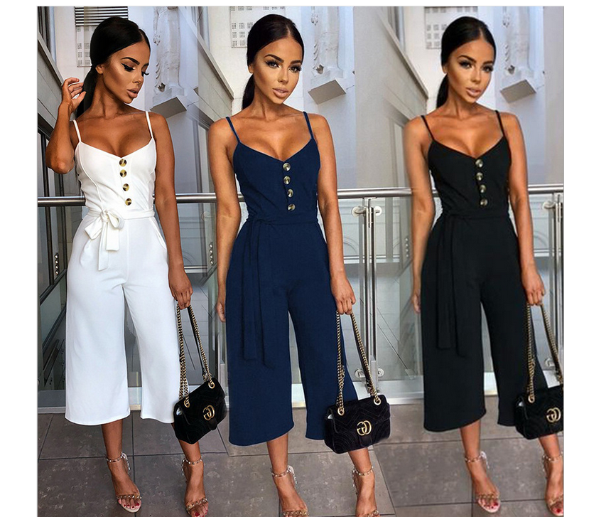 Women  Cotton halter straps jumpsuit