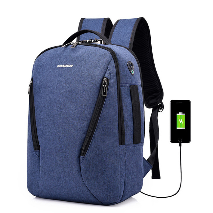 New double shoulder bag male Outdoor Travel College schoolbag computer knapsack USB charging, waterproof and anti-theft